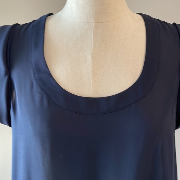 UK STYLE French Connection semi sheer tunic top sleeveless bugle beads bottom M - Picture 4 of 12